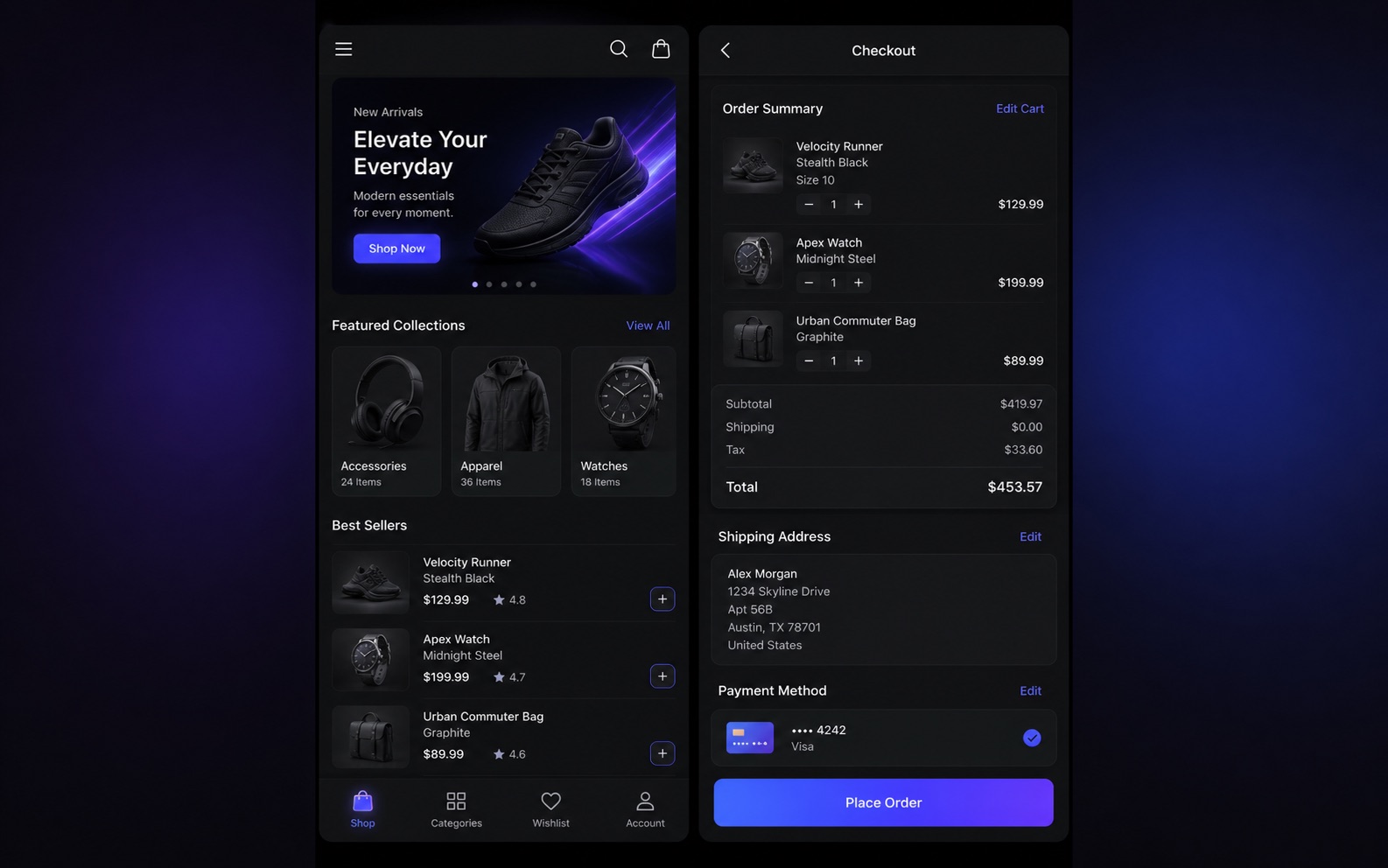 A smooth experience from browse to checkout.